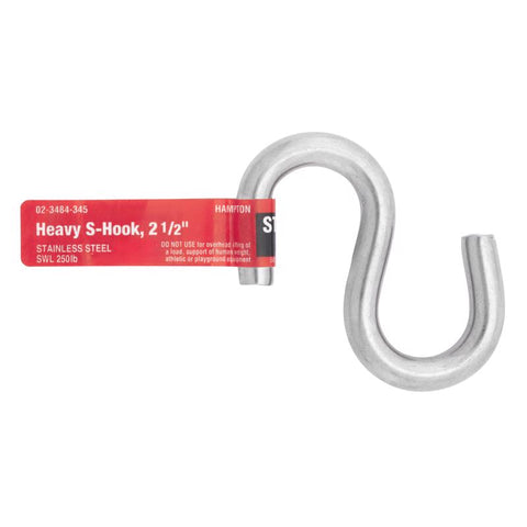 Hampton Small Steel 2.5 in. L S-Hook 250 lb 1 pk (Pack of 20)