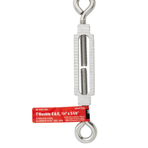 Hampton Zinc-Plated Stainless Steel 0.207 in. D Turnbuckle 160 lb 5-3/8 in. L (Pack of 5)