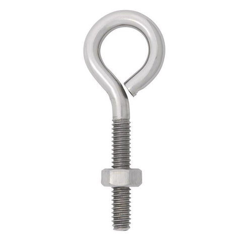 Hampton 1/4 in. X 2-5/8 in. L Stainless Stainless Steel Eyebolt Nut Included (Pack of 10)