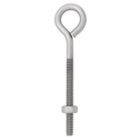 Hampton 1/4 in. X 4 in. L Stainless Stainless Steel Eyebolt Nut Included (Pack of 10)