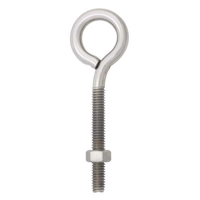 Hampton 5/16 in. X 4 in. L Stainless Stainless Steel Eyebolt with Nut Nut Included (Pack of 5)