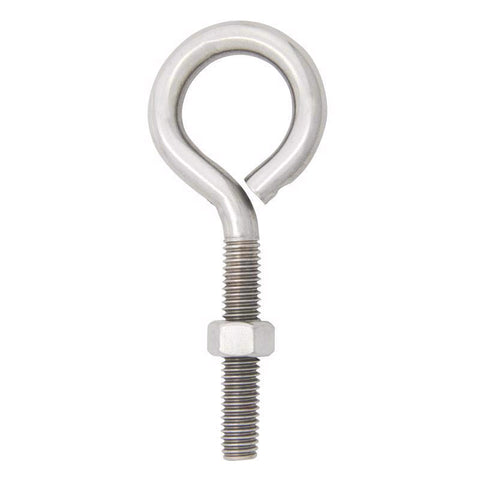 Hampton 3/8 in. X 4 in. L Stainless Stainless Steel Eyebolt Nut Included (Pack of 5)