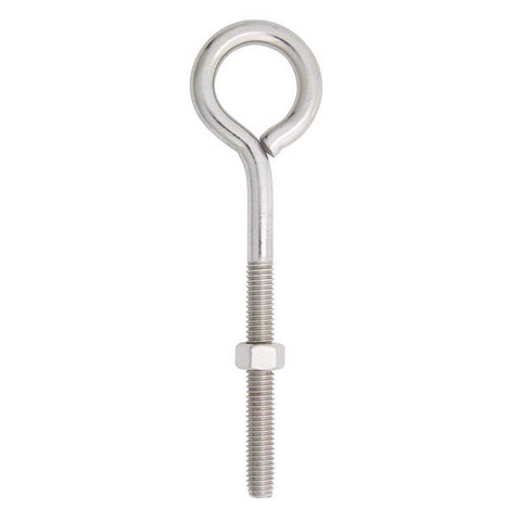 Hampton 3/8 in. X 6 in. L Stainless Stainless Steel Eyebolt Nut Included (Pack of 5)