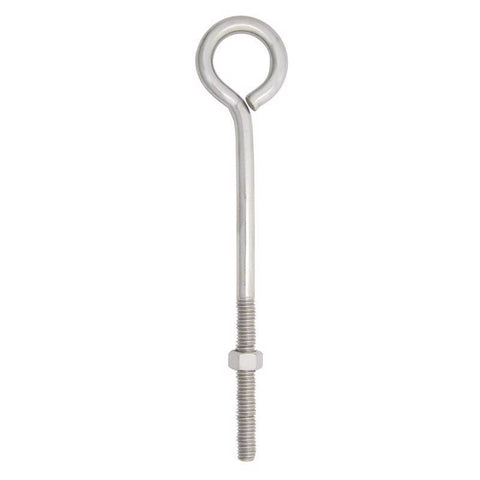 Hampton 3/8 in. X 8 in. L Stainless Stainless Steel Eyebolt Nut Included (Pack of 5)