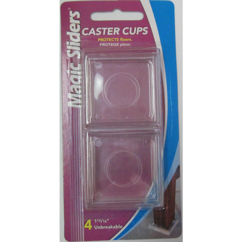Magic Sliders Plastic Caster Cup Clear Square 1-13/16 in. W X 1-13/16 in. L 4 pk (Pack of 6)
