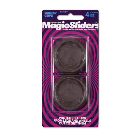 Magic Sliders Plastic Caster Cup Brown Round 1-11/16 in. W X 1-11/16 in. L 4 pk (Pack of 6)