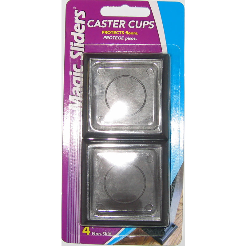 Magic Sliders Plastic Caster Cup Brown Square 2 in. W X 2 in. L 4 pk (Pack of 6)