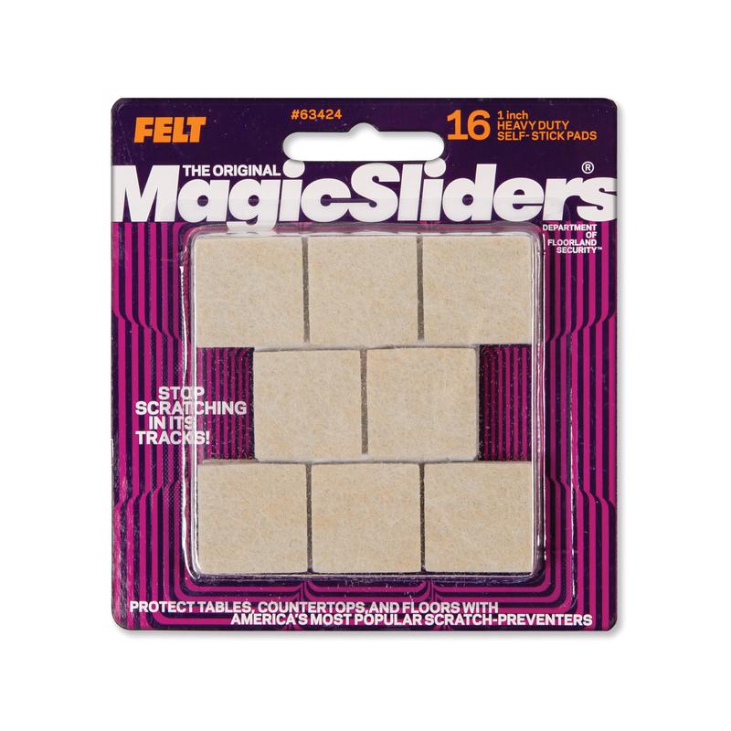Magic Sliders Felt Self Adhesive Caster Cup Oatmeal Square 1 in. W X 1 in. L 16 pk (Pack of 6)
