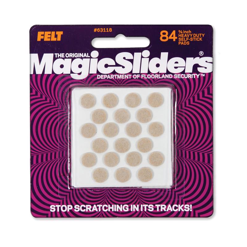 Magic Sliders Almohadillas protectoras de fieltro autoadhesivas color avena redondas 3/8 pulg. de ancho x 3/8 pulg. de largo paquete de 84 (Paquete de 6)