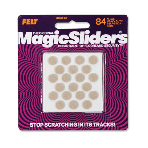 Magic Sliders Felt Self Adhesive Protective Pads Oatmeal Round 3/8 in. W X 3/8 in. L 84 pk (Pack of 6)