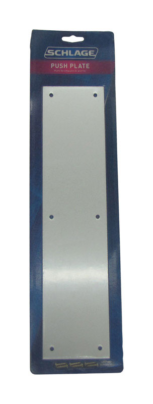Placa de empuje Schlage de aluminio cromado de 3.5 pulg. de alto x 15 pulg. de largo