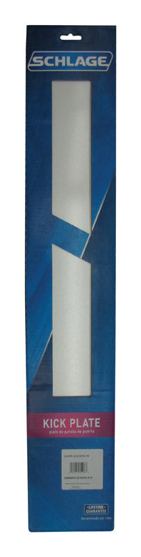Placa de protección Schlage de aluminio anodizado de 6 pulg. de alto x 34 pulg. de largo