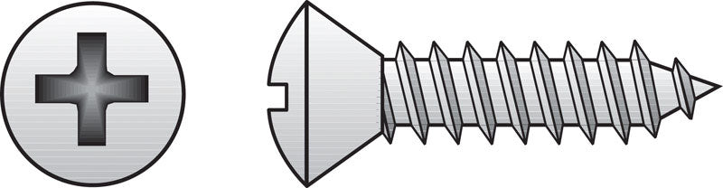 HILLMAN No. 6 Ga. X 3/4 in. L Phillips Oval Head Sheet Metal Screws 100 pk