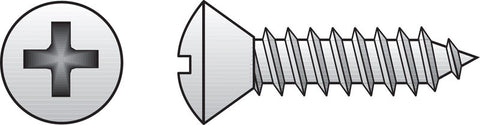 HILLMAN No. 8 Ga. X 1 in. L Phillips Oval Head Sheet Metal Screws 100 pk