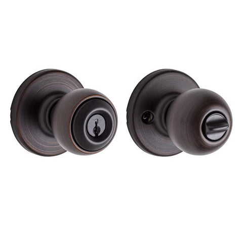 Kwikset Polo Venetian Bronze Entry Door Knob 1-3/4 in.