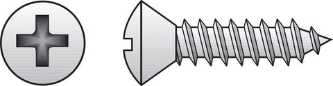 HILLMAN No. 14 in. X 1 in. L Phillips Oval Head Sheet Metal Screws 100 pk