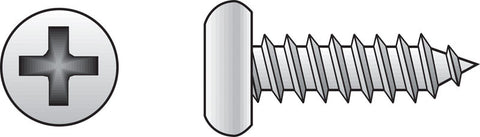 HILLMAN No. 12 Ga. X 1/2 in. L Phillips Pan Head Sheet Metal Screws 100 pk