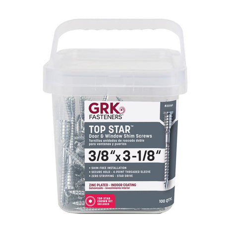 GRK Fasteners 3/8 in. X 3-1/8 in. L Star Climatek Fine Shim Screws 100 pk