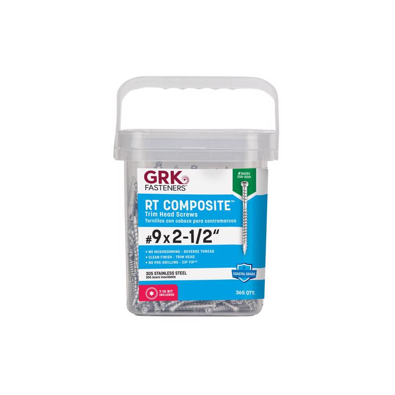 GRK Fasteners No. 9 X 2-1/2 in. L Star Climatek Coarse Trim Screws 365 pk (Pack of 2)