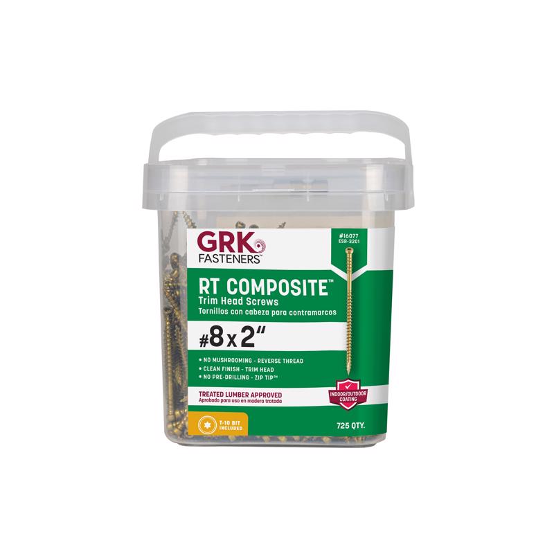 Tornillos para molduras gruesos Climatek GRK Fasteners No. 8 x 2 pulg. L, 1 paquete