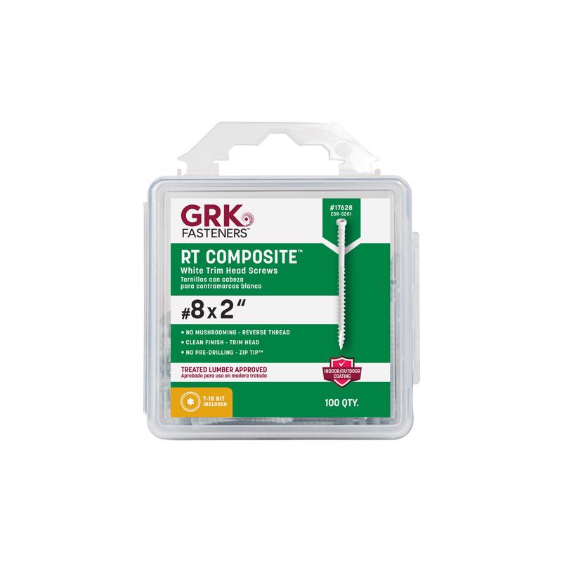 Tornillos para molduras gruesos Climatek GRK Fasteners No. 8 x 2 pulg. L, cabeza de estrella, paquete de 100