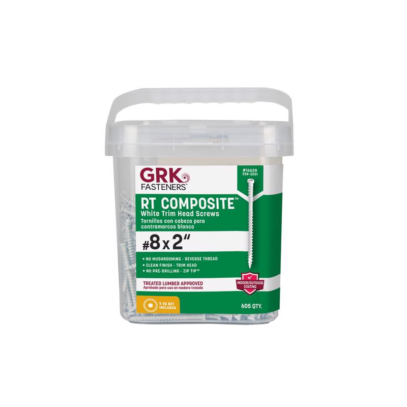 Tornillos de revestimiento grueso para exteriores GRK Fasteners No. 8 x 2 pulg. L, paquete de 605 unidades