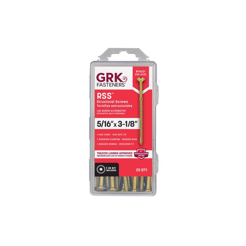 GRK Fasteners 5/16 in. in. X 3-1/8 in. L Star Hex Head W-Cut Structural Screws