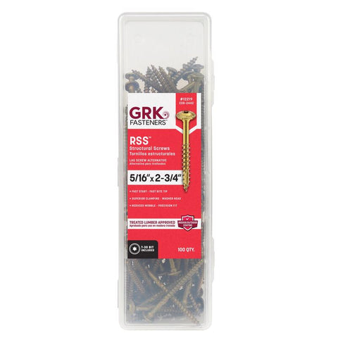 GRK Fasteners 5/16 in. in. X 2-3/4 in. L Star Hex Head W-Cut Structural Screws