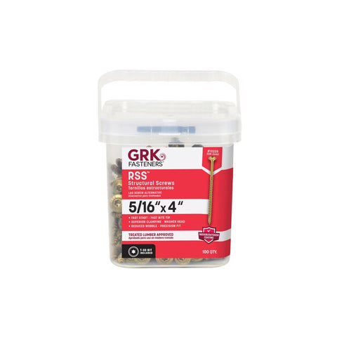 GRK Fasteners 5/16 in. in. X 4 in. L Star Hex Head W-Cut Structural Screws (Pack of 2)