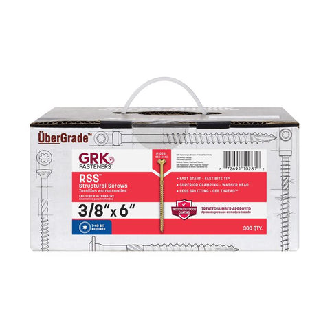 GRK Fasteners 3/8 in. in-lb X 6 in. L Star Hex Head W-Cut Structural Screws