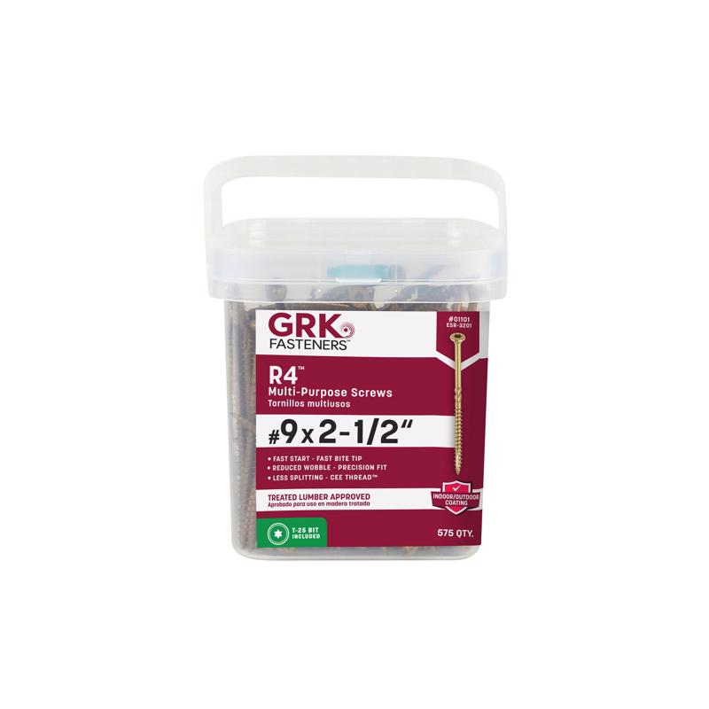 GRK Fasteners No. 9 X 2-1/2 in. L Star Climatek W-Cut Multi-Purpose Screws 575 pk (Pack of 2)