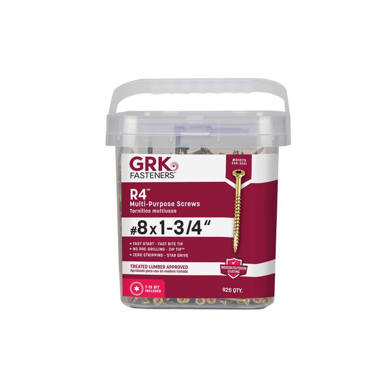 GRK Fasteners No. 8 X 1-3/4 in. L Star Climatek W-Cut Multi-Purpose Screws 925 pk