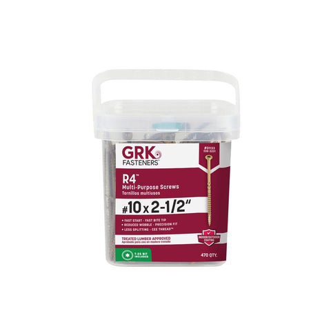 GRK Fasteners No. 10 X 2-1/2 in. L Star Climatek W-Cut Multi-Purpose Screws 470 pk