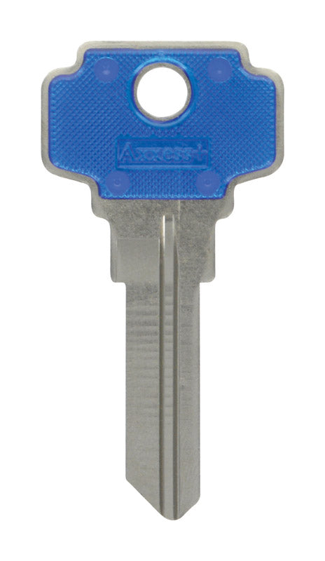 HILLMAN Traditional Key House/Office Key Blank 70 Single For Dexter Locks Blue/Silver (Pack of 4)