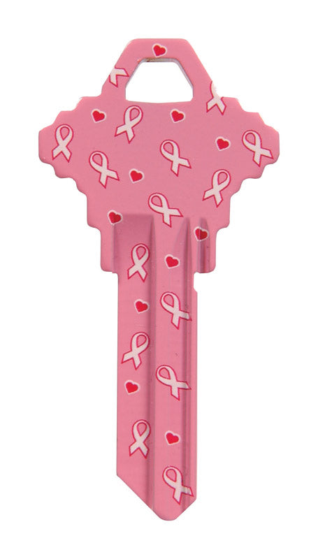 HILLMAN Breast Cancer Ribbon House/Office Universal Key Blank Single (Pack of 6)