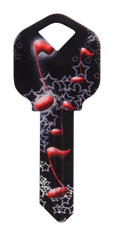 HILLMAN Wackey Music Notes House/Office Universal Key Blank Single (Pack of 6)