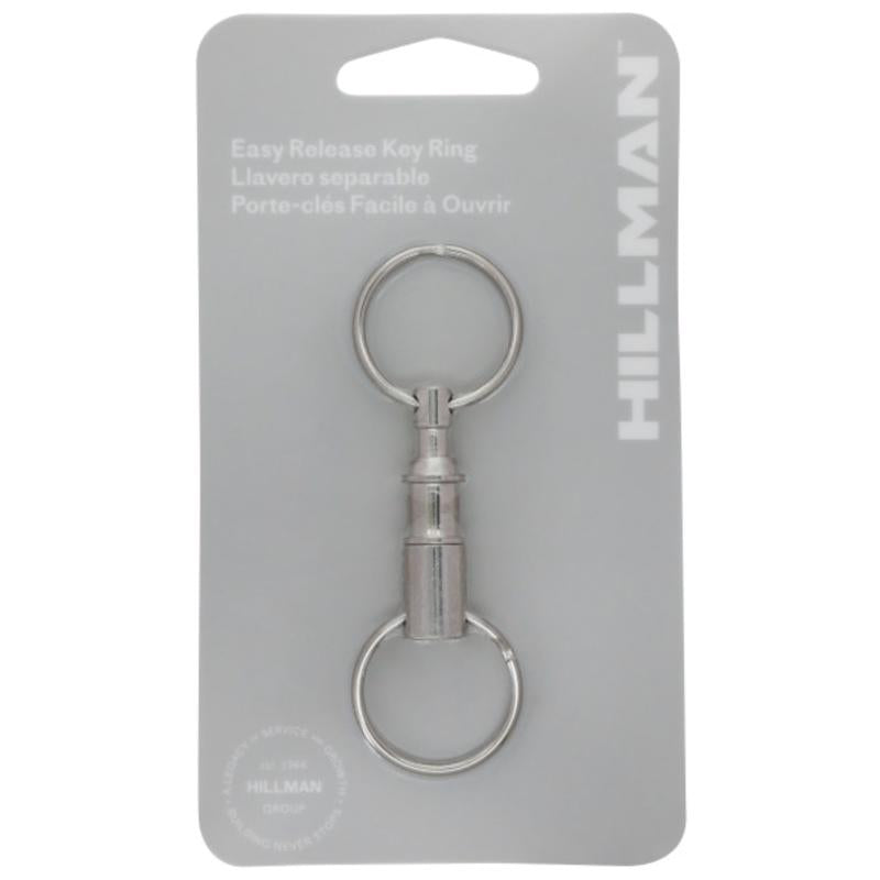 HILLMAN Metal Silver Valet Keychain (Pack of 5)