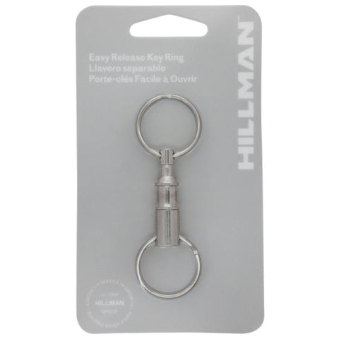 HILLMAN Metal Silver Valet Keychain (Pack of 5)