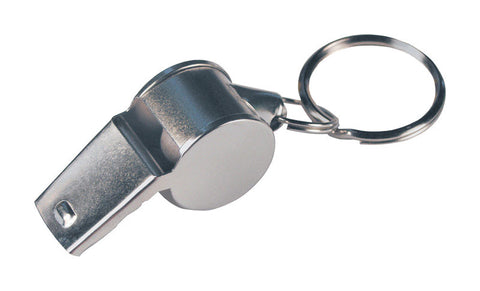 HILLMAN Metal/Plastic Silver Whistle Keychain (Pack of 5)