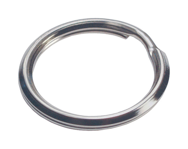HILLMAN Tempered Steel Silver Split Rings Key Ring (Pack of 50)