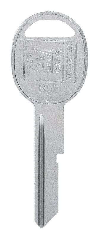 HILLMAN Traditional Key Automotive Key Blank Single For GM Silver (Pack of 10)