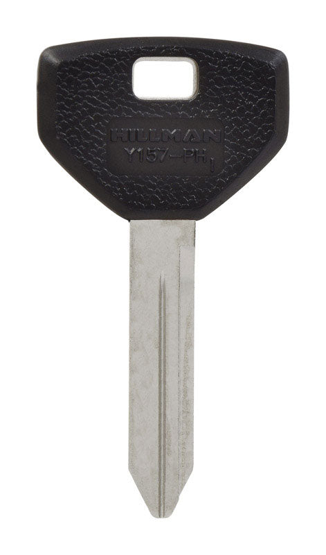 HILLMAN Traditional Key Automotive Key Blank Double For Chrysler Black/Silver (Pack of 5)