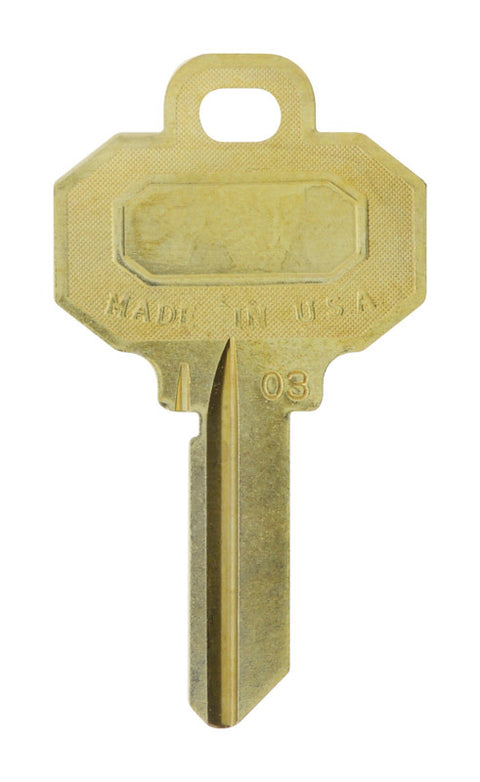 HILLMAN Traditional Key House/Office Key Blank Single For Baldwin Locks Gold (Pack of 10)