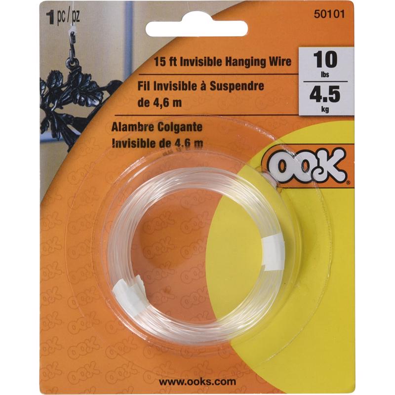 HILLMAN OOK 15 ft. L Plastic 16 Ga. Invisible Cord (Pack of 12)