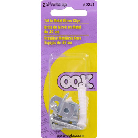 HILLMAN OOK Zinc Silver Mirror Holder Clip 20 lb 4 pk (Pack of 12)