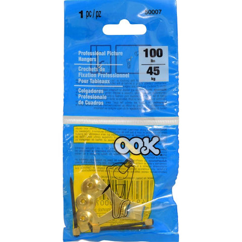 HILLMAN OOK Brass-Plated Gold Professional Picture Hanger 100 lb 1 pk (Pack of 12)