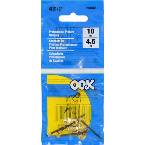 HILLMAN OOK Brass-Plated Gold Picture Hanger 10 lb 4 pk (Pack of 12)