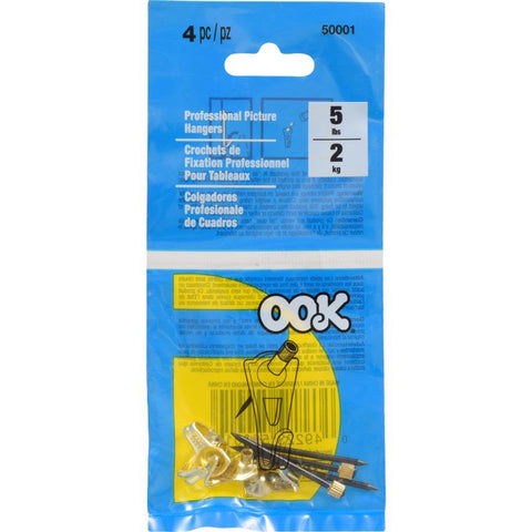 HILLMAN OOK Brass-Plated Gold Professional Picture Hanger 5 lb 4 pk (Pack of 12)