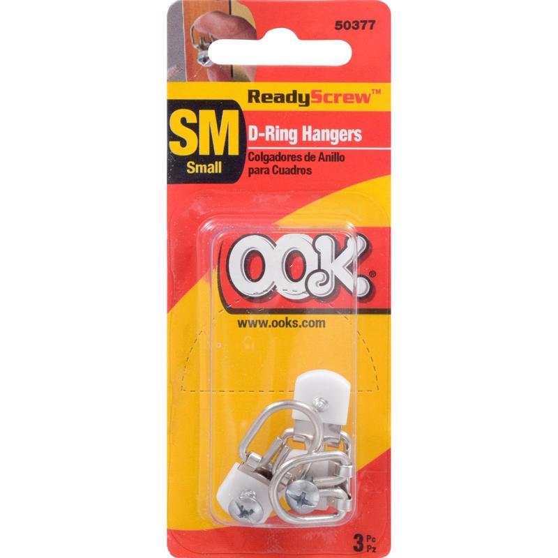 HILLMAN OOK Zinc Silver Small Ring Hanger 20 lb 3 pk (Pack of 12)