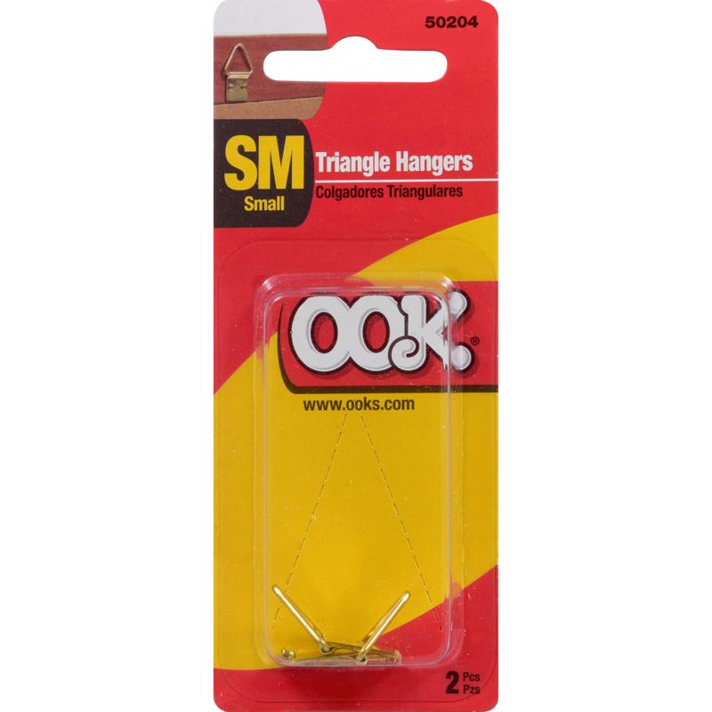 HILLMAN OOK Brass-Plated Ring Hanger 2 pk (Pack of 12)